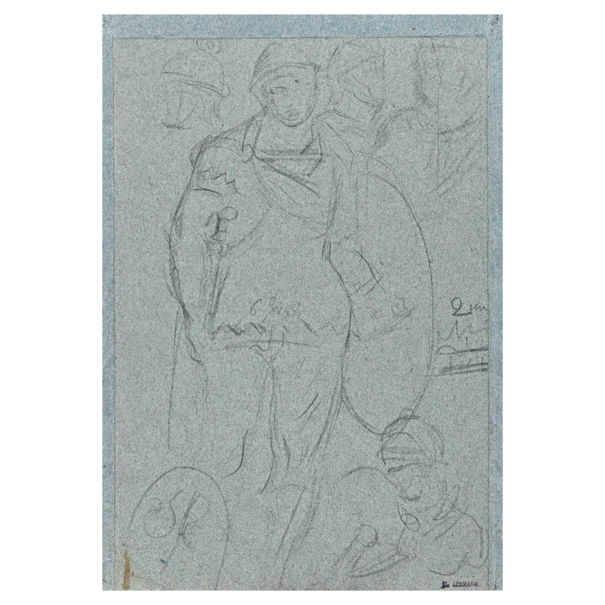 Il Soldato è un disegno originale su carta realizzato dal pittore Henri Lehmann (1814-1882).

Disegnare a matita. 

Stampato sulla parte inferiore.

Buone condizioni.

