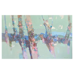 Morning Grove, Abstract Landscape Original oil Painting, Ready to Hang