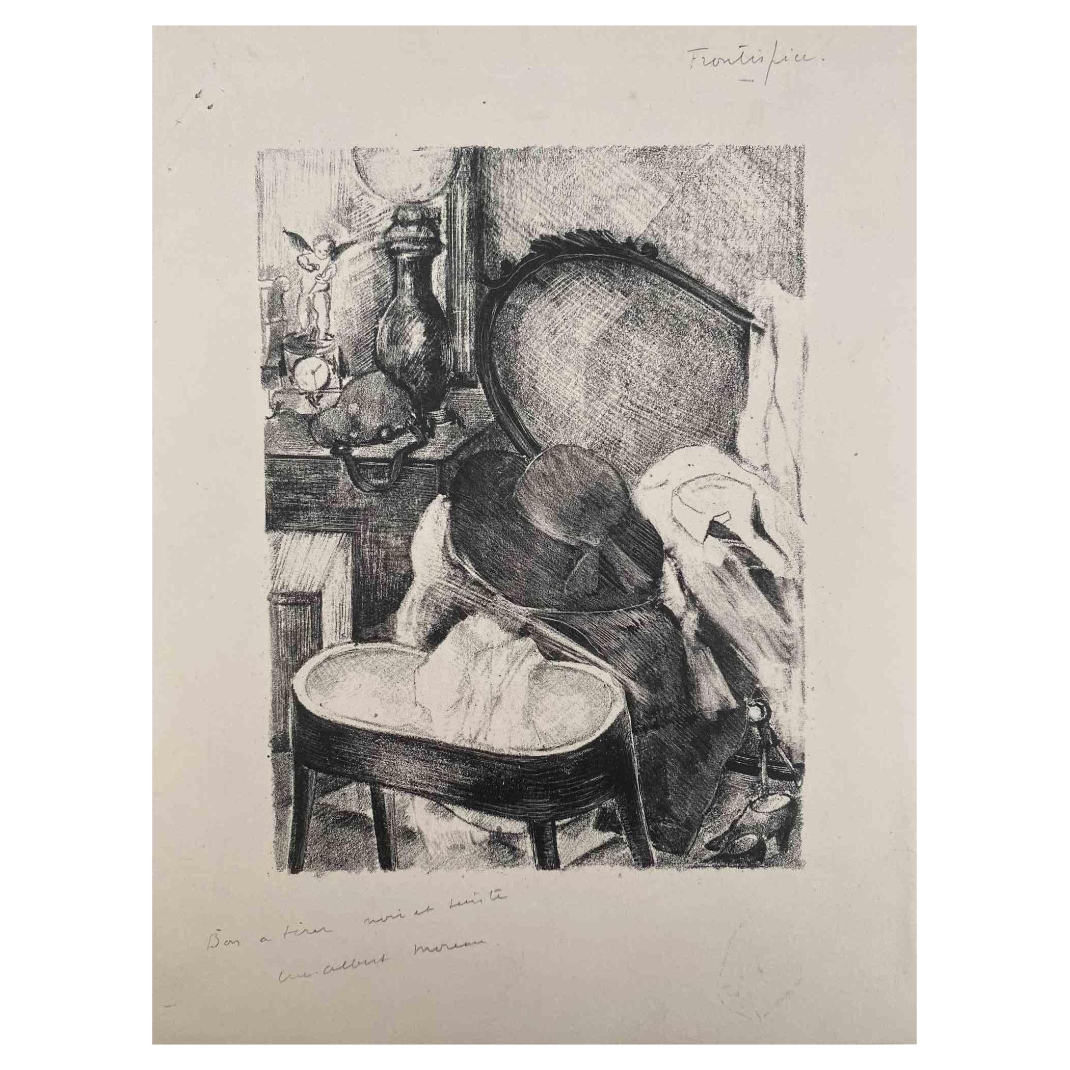Stillleben ist eine Original-Lithographie auf elfenbeinfarbenem Papier von Luc Albert Moreau.

Das Kunstwerk ist in gutem Zustand.

Handsigniert auf der Unterseite.

Luc-Albert Moreau (1882-1948) ist ein französischer Maler, Graveur, Lithograf und