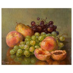 Nature morte, fruits, peinture à l'huile originale, œuvre d'art faite à la main, pièce unique