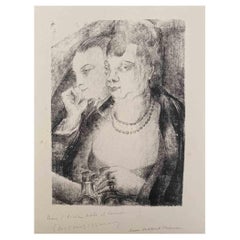 Espectadores - Litografía original de Luc-Albert Moreau - Principios del siglo XX