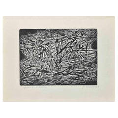 Abstract Composition - Etching by Jean Clerté - 1980s