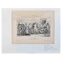 Antique The Incurables - Original Lithograph by  Auguste Raffet - 1836