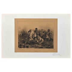1813 - Napoléon - Lithographie originale de 1813  Auguste Raffet - XIXe siècle