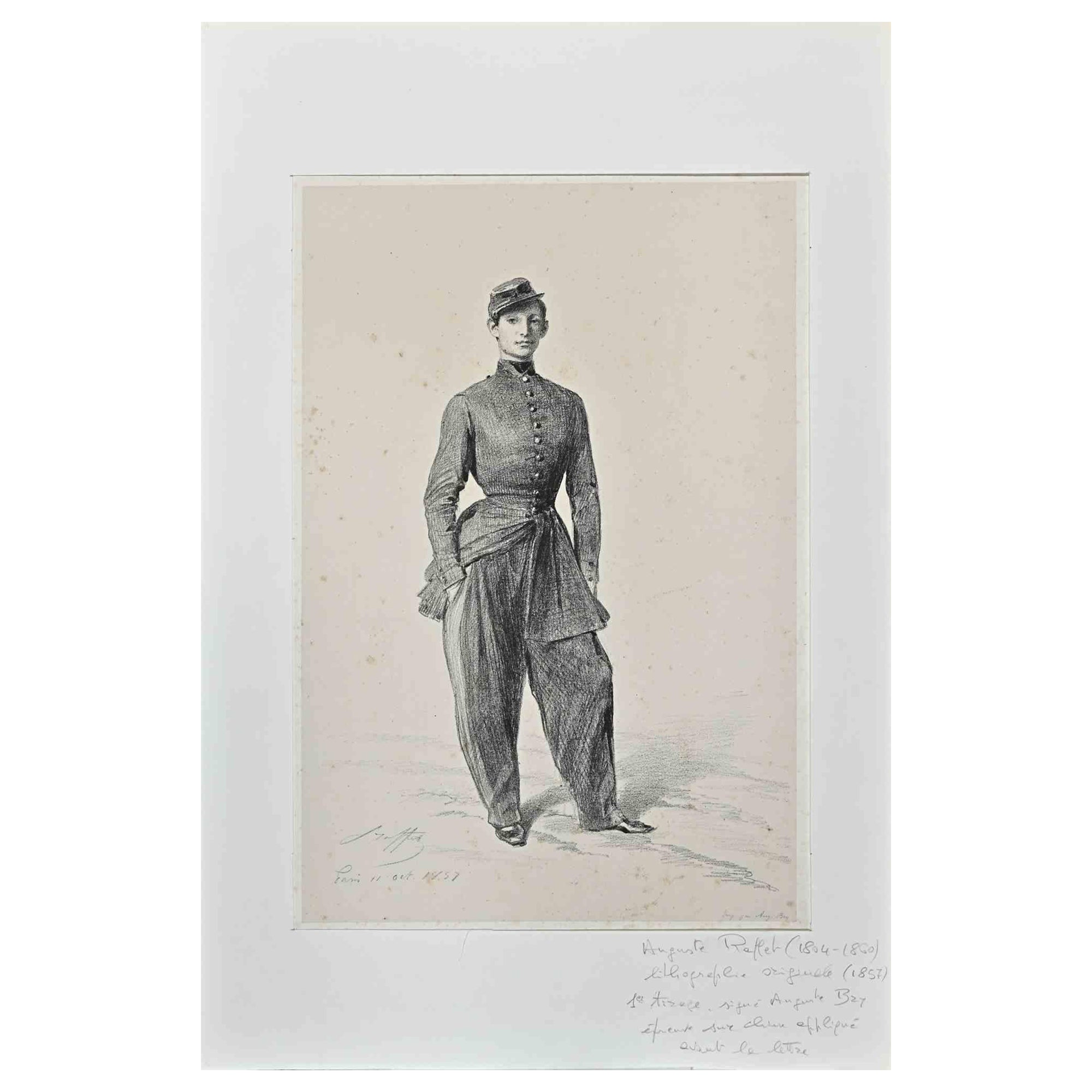 Military - Original Lithograph by  Auguste Raffet - 1857