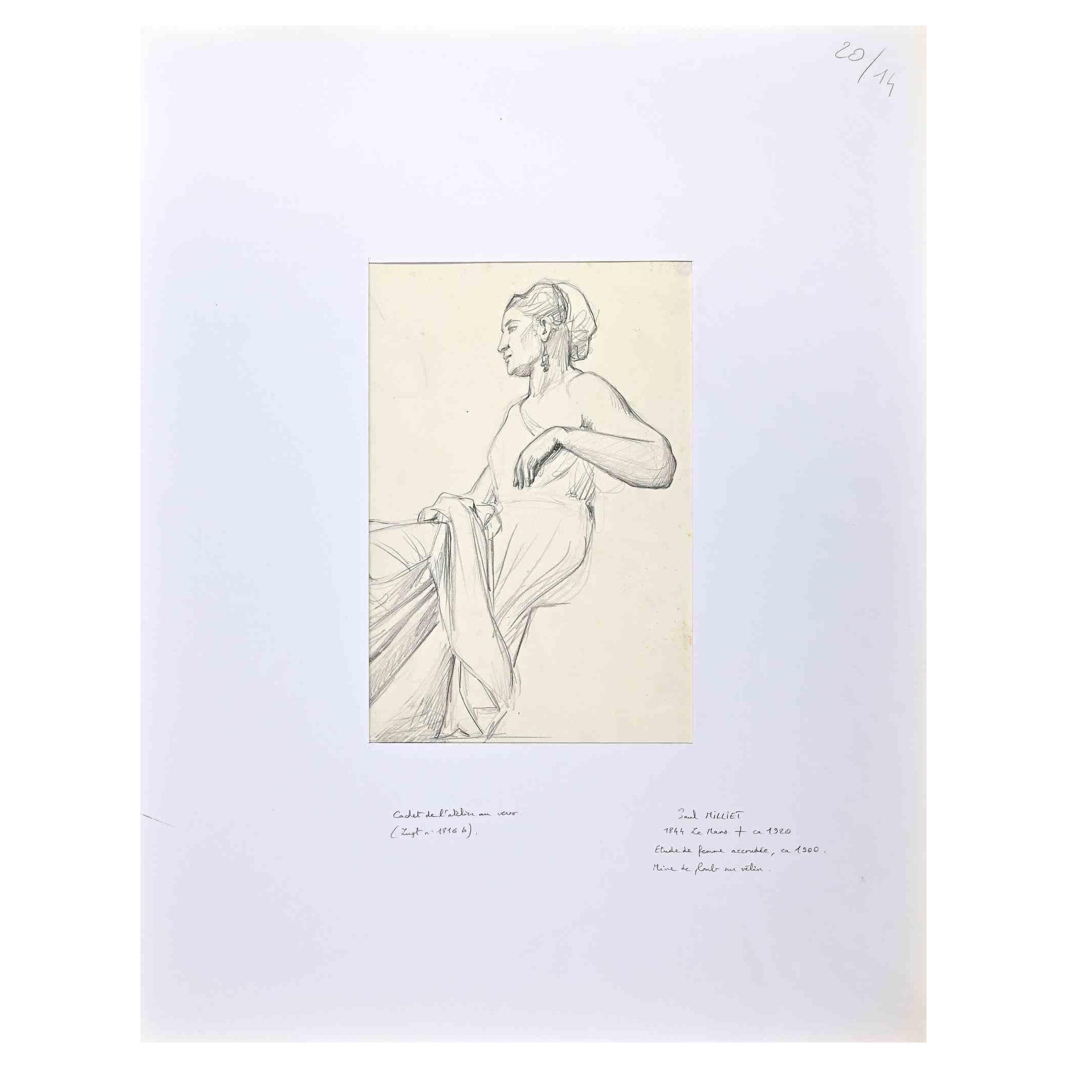 Woman is an Original Pencil Drawing realized by Saul Milliet (1844-1920).

Good condition included a white cardboard passpartout (63x50 cm).

No signature.
