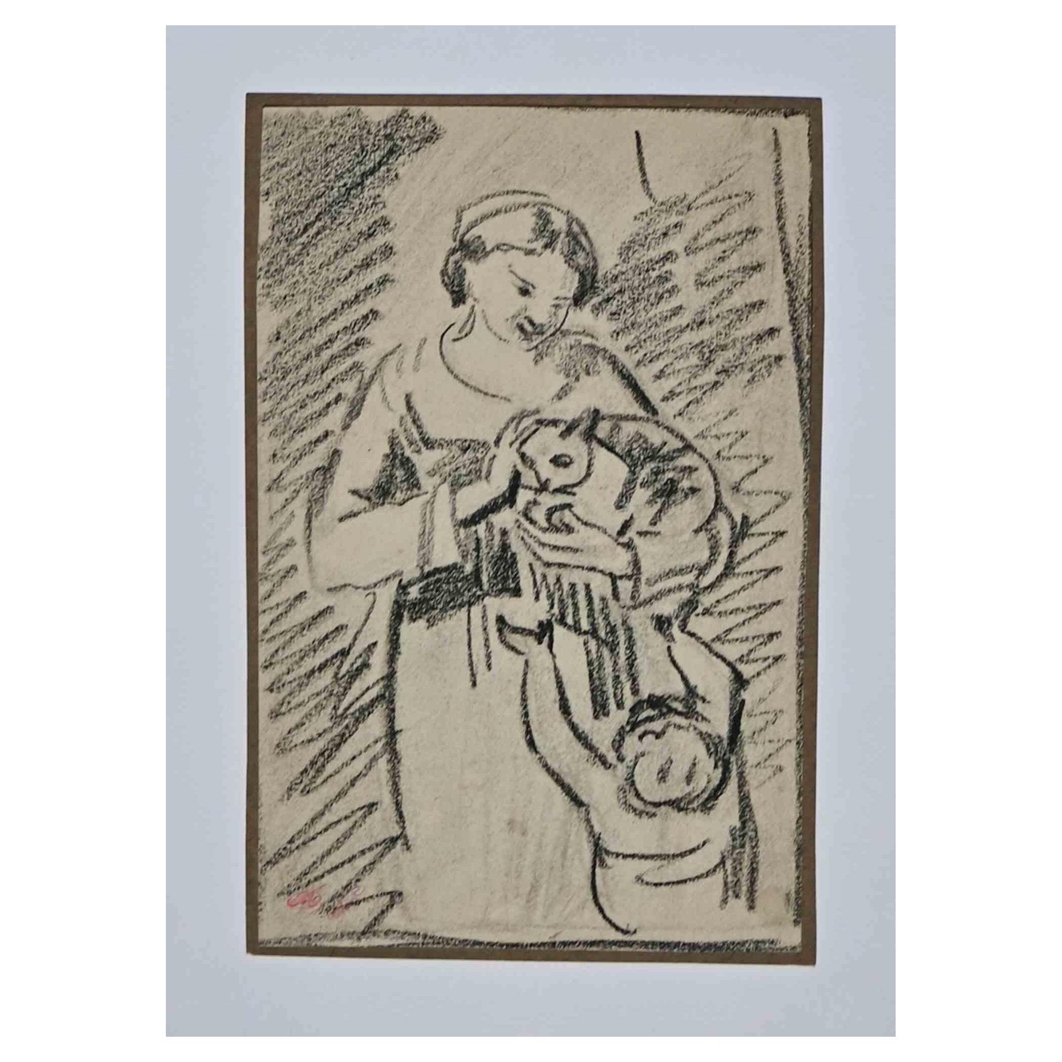 La femme est un dessin original au fusain réalisé par Armand Gautier au 19ème siècle.

Bonnes conditions.

L'œuvre d'art est représentée par des traits habiles et maîtrisés.
