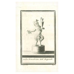 Ancient Roman Statue of Satyr - Etching by Vincenzo Aloja  - 18th Century