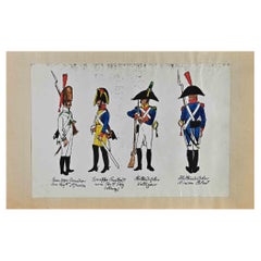 Vintage Spanish and Dutch Soldiers - Original drawing By Herbert Knotel - 1940s