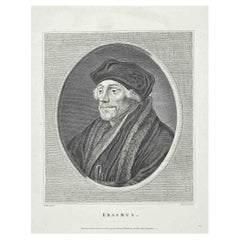 Portrait de Erasmusis - eau-forte originale de Thomas Holloway - 1810