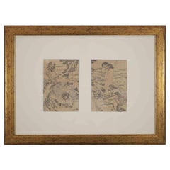 Orientalische Figuren - Holzschnitt nach Katsushika Hokusai - Ende des 19. Jahrhunderts, Paar