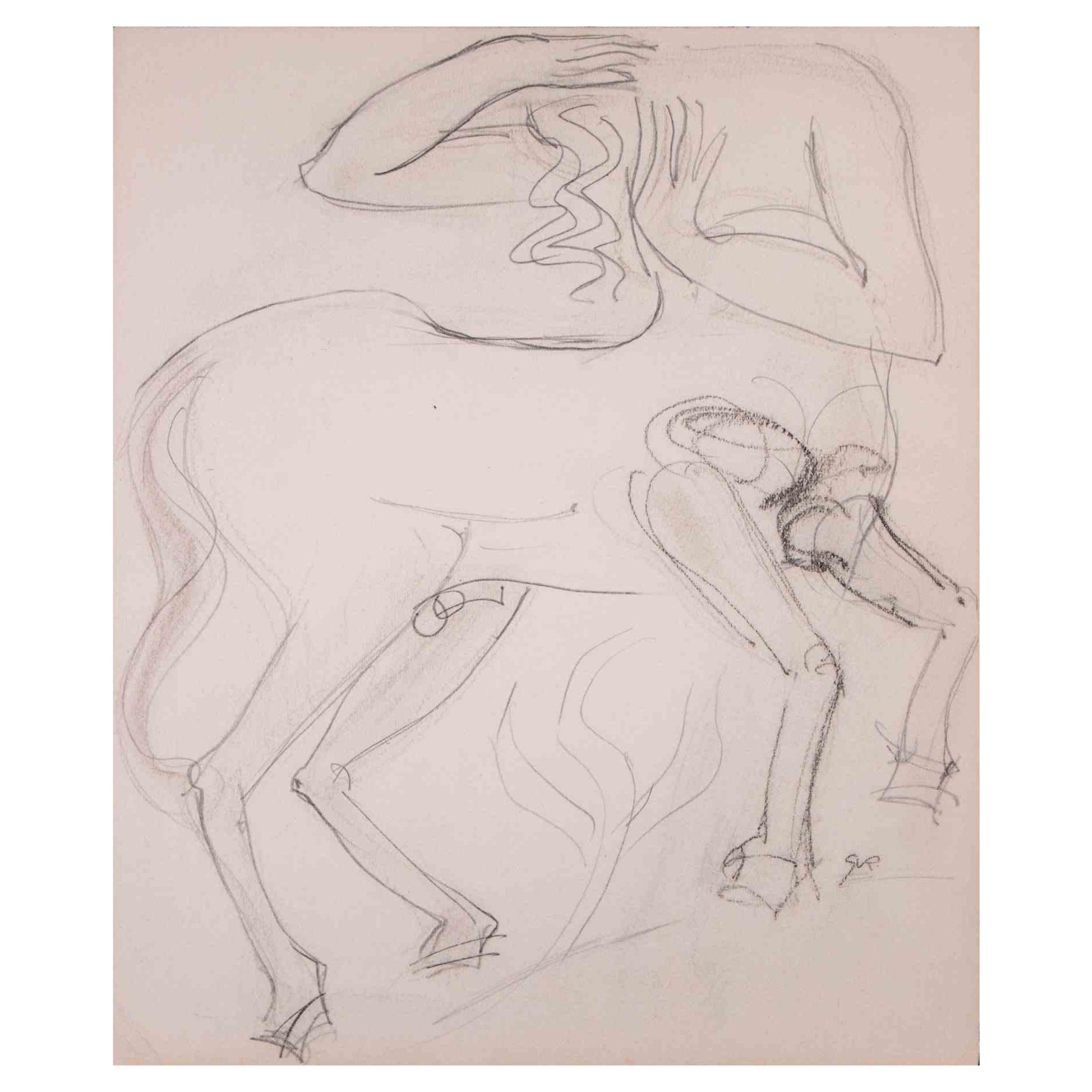 Jinete es un Dibujo original a lápiz de carbón realizado por Rymond Veysset (1913-1967).

La obra está en muy buen estado sobre una cartulina de color crema.

Monograma del artista en la esquina inferior derecha.

Rymond Veysset (1913-1967) fue un