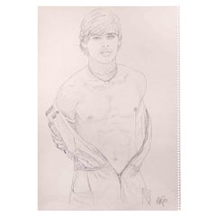 Portrait of a Boy - Original Pencil Drawing by Anthony Roaland - 1981