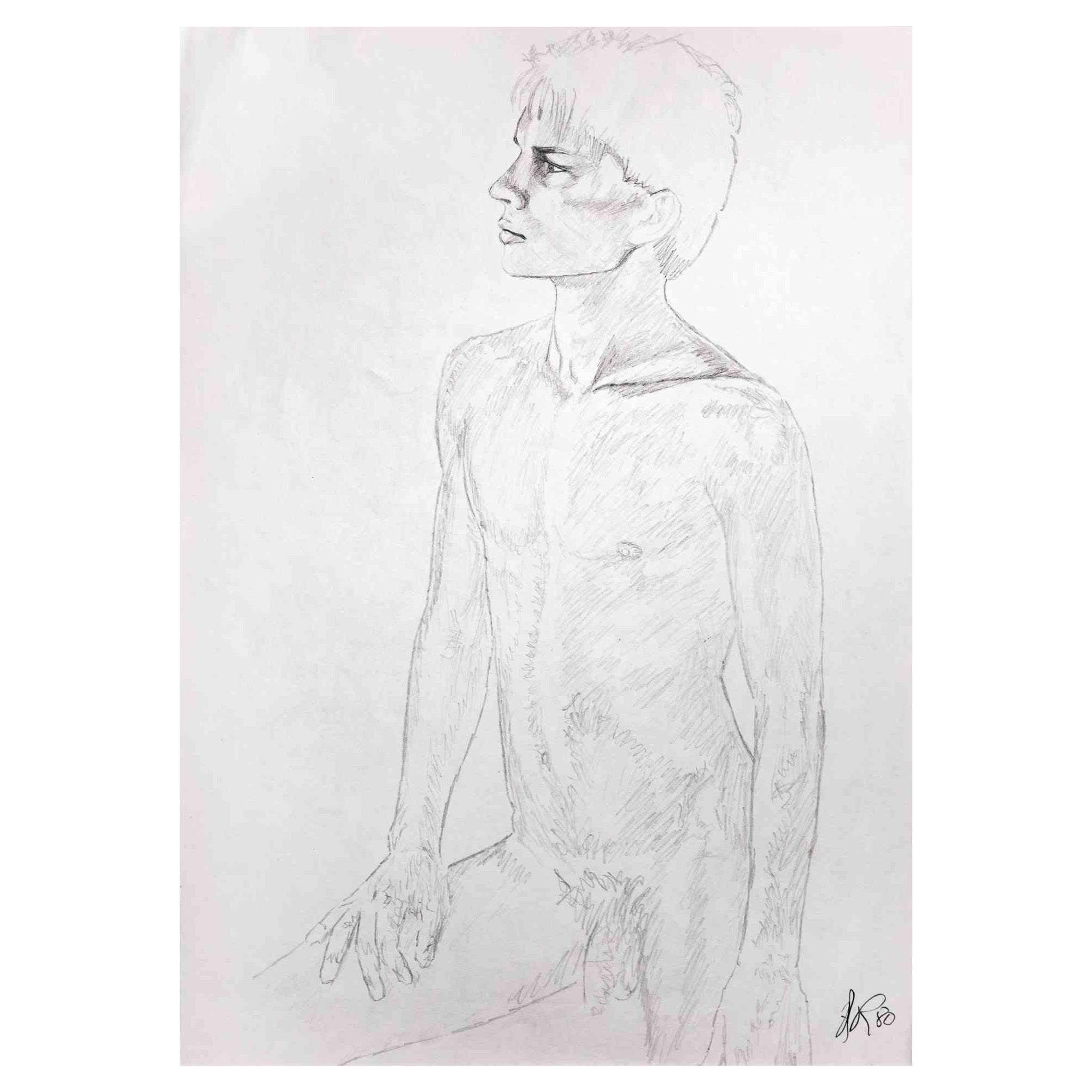 Portrait of a boy  is an original drawing in pencil realized by Anthony Roaland in 1980. Hand-signed and dated by the artist on the lower right margin. 

In the foreground the figure turned to the left and is depicted with a delicate style.

Good