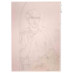 Ritratto di ragazzo - Disegno originale a matita di Anthony Roaland - 1981