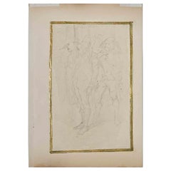 Soldiers - Original Drawing by Jules David - 19th Century