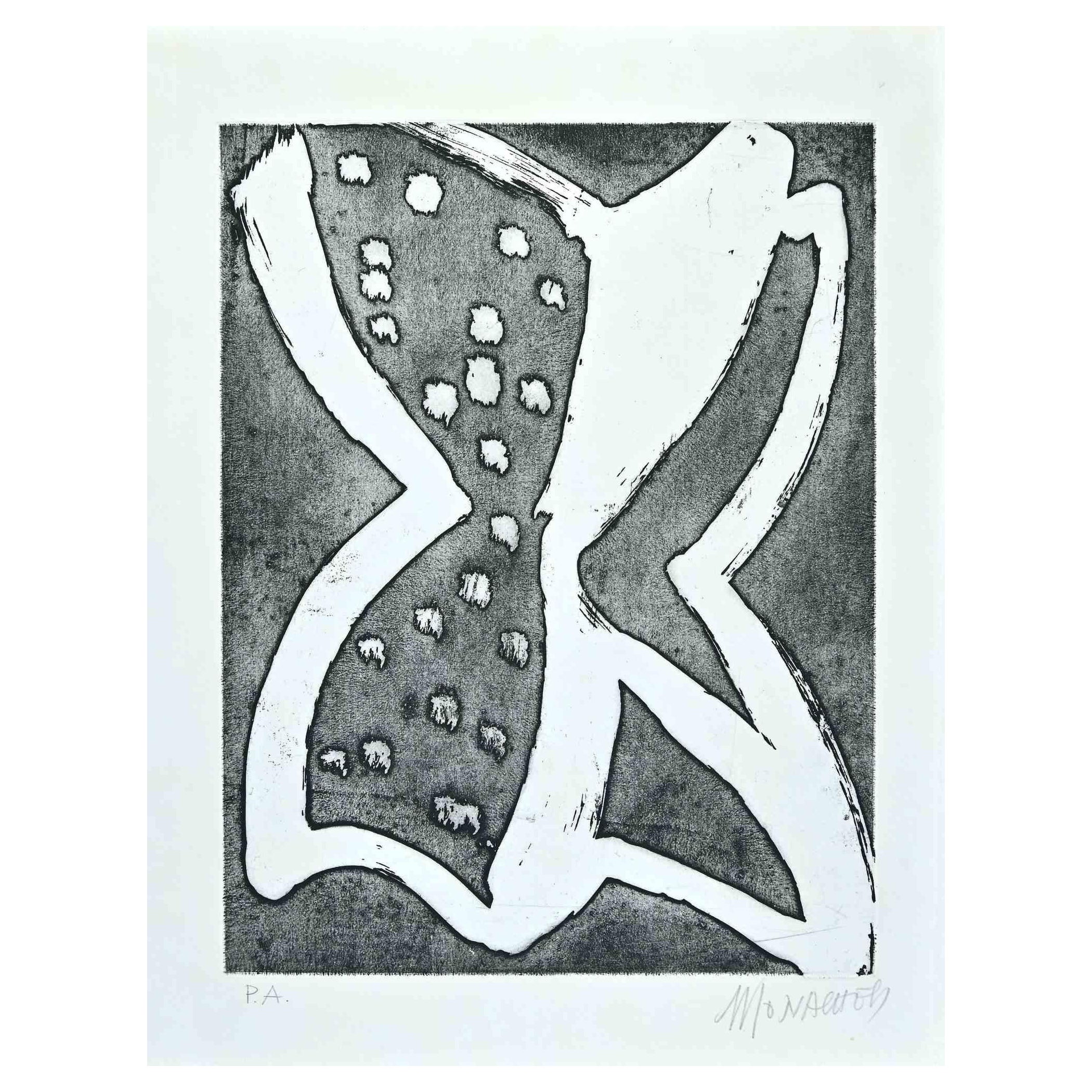 The Butterfly - Original-Radierung von Sante Monachesi - 1970er Jahre