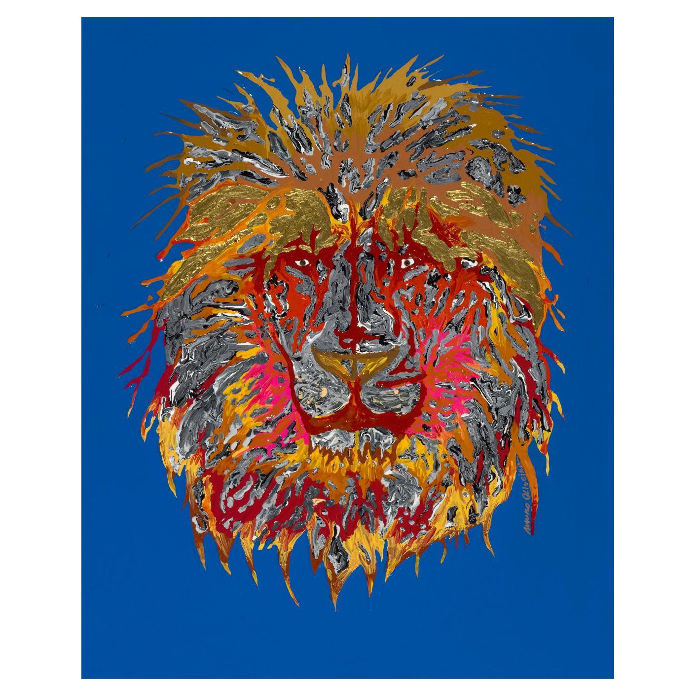 Abstract Print Mauro Oliveira - Fenix Lion (édition limitée de seulement 30 tirages sur toile)