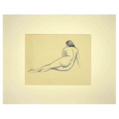 Nude from the Back - Pencil Drawing - Mid-20th Century