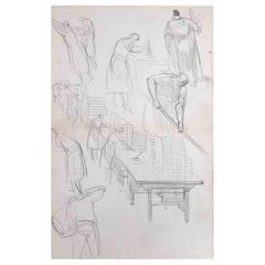 Antique Sketches of Workers - Original Drawing - Early 20th Century