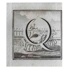 Antiquities of Herculaneum -  Letter of the Alphabet  Q - Etching - 18th Century