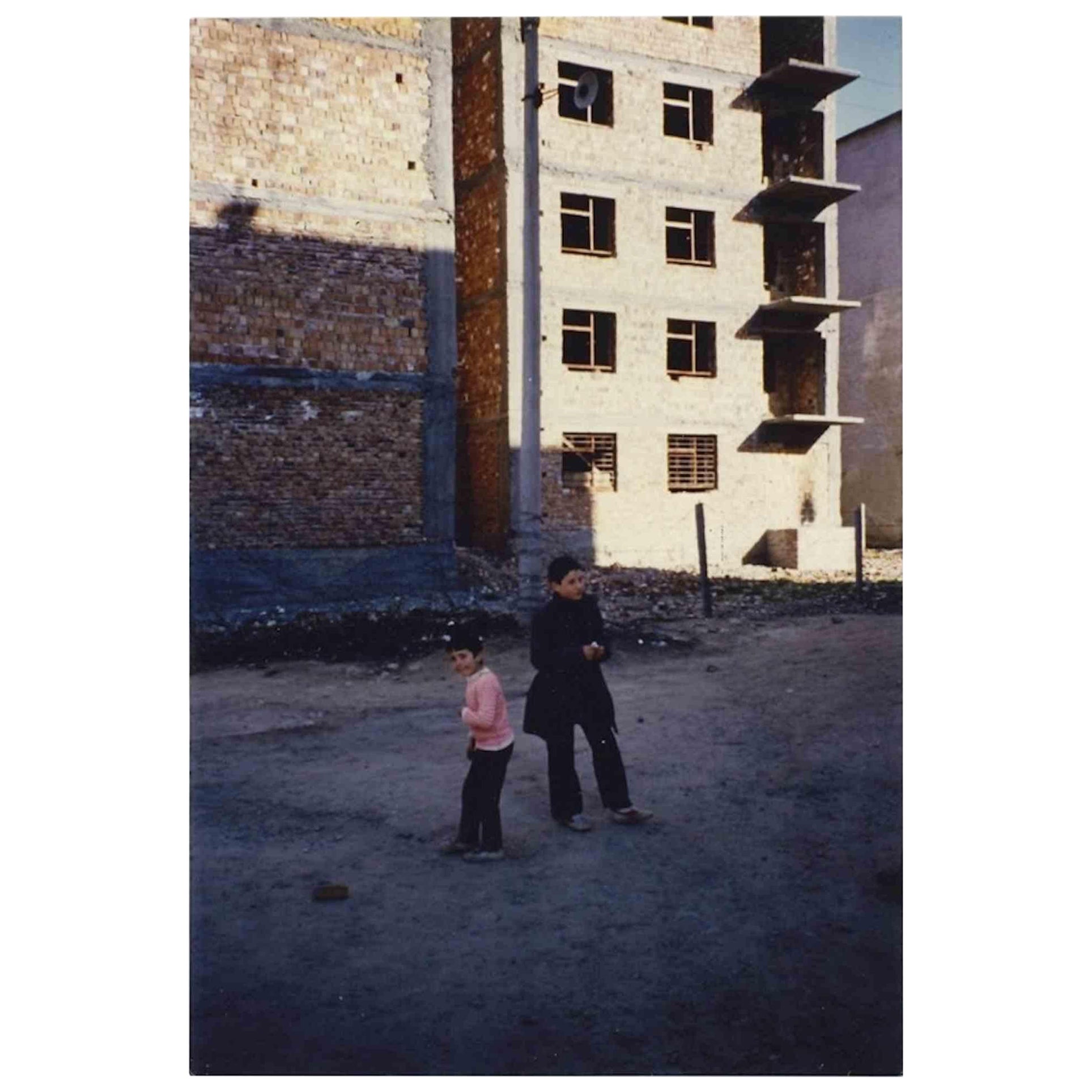 Unknown Black and White Photograph - Reportage from Albania - Children in Tirana  - Vintage Photograph - Late 1970s