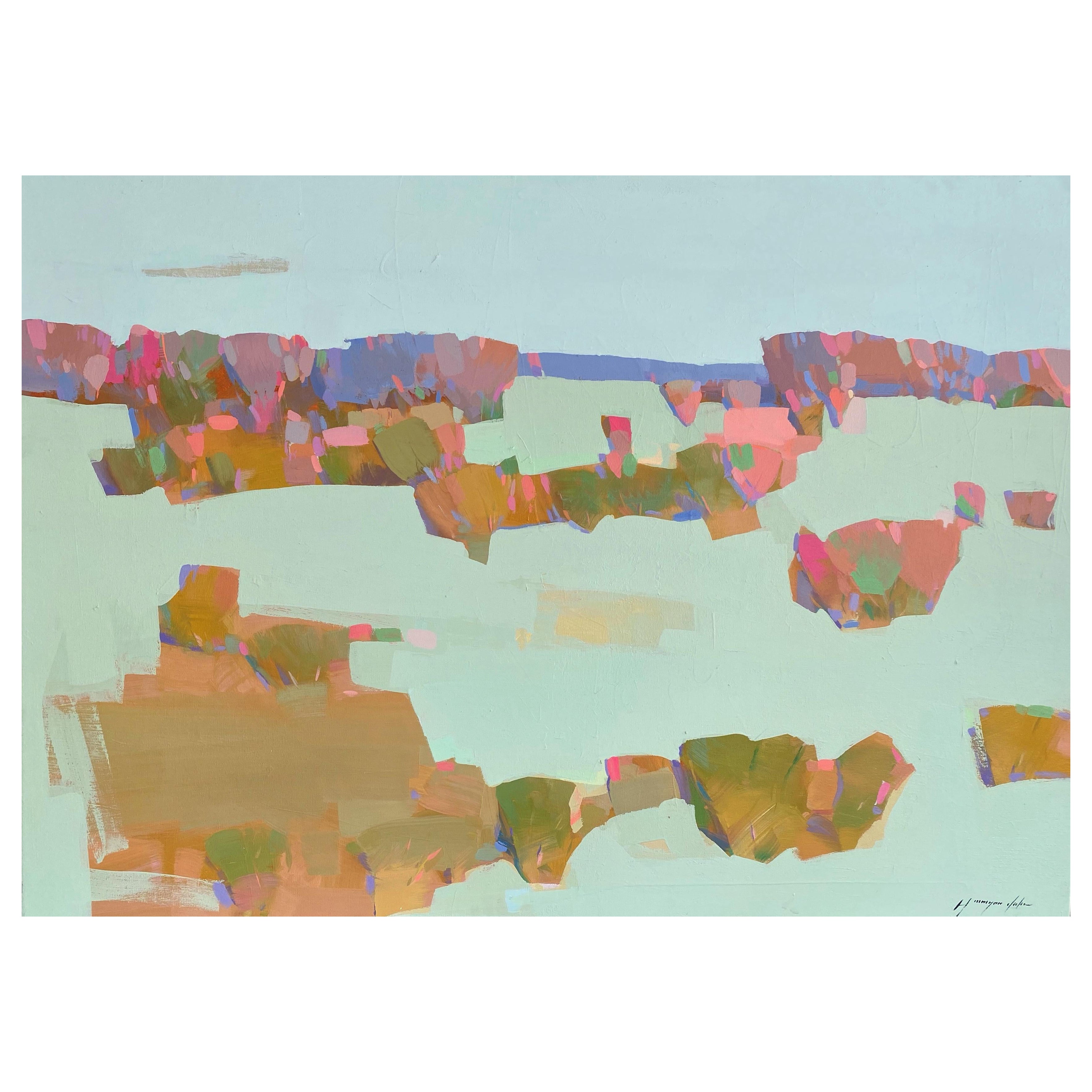 Landscape Painting de Vahe Yeremyan - Otoño, Paisaje Impresionismo Pintura al óleo original, Lista para colgar