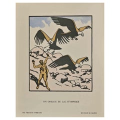 Les Oiseaux Du Lac - Original Woodcut Print by Carlège (C.M. Egli) - 1877