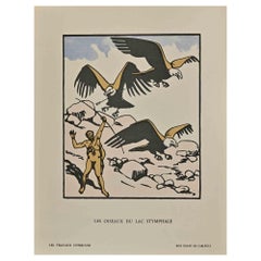Les Oiseaux Du Lac - Original-Holzschnitt von Carlège (C.M.) Egli) - 1877