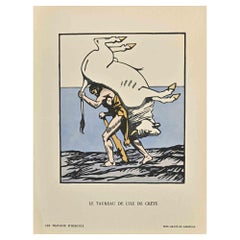 Le Taureau De L'Ile  - Woodcut Print  by Carlège (C.M. Egli) -Early 20th Century