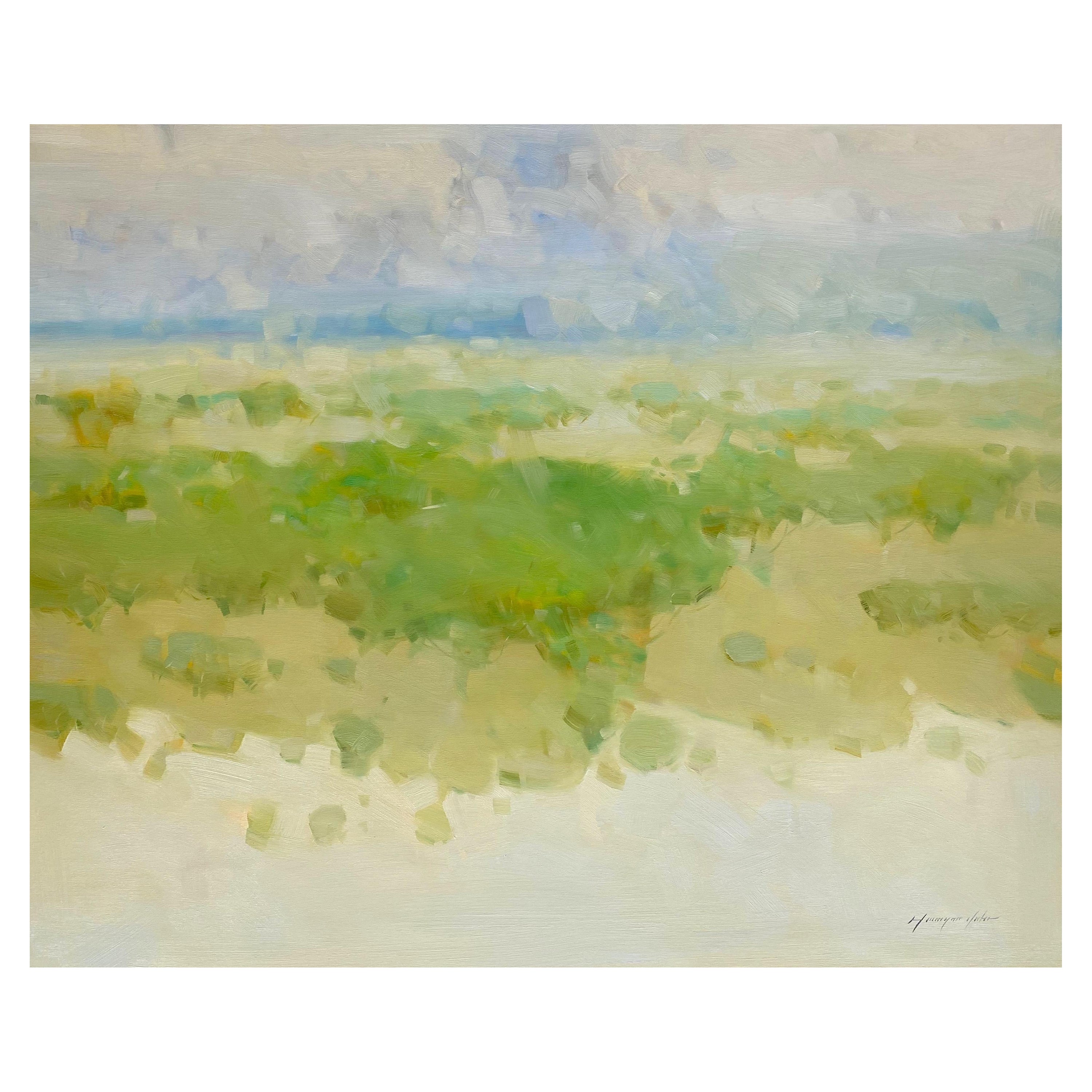 Vahe Yeremyan Landscape Painting – Vivid Summer, Landschaft, Impressionismus, Original-Ölgemälde, hängefertig