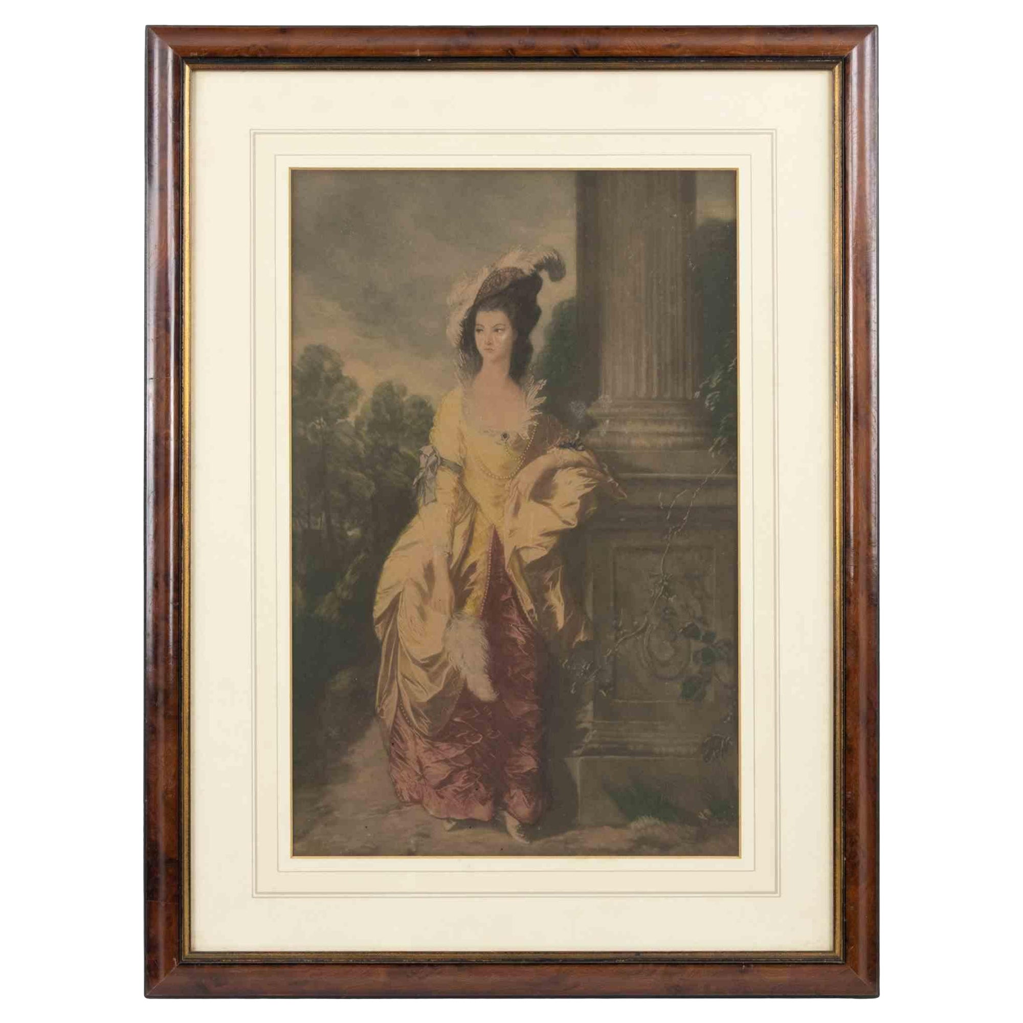 Unknown Figurative Print - Noblewoman - Lithograph - 19th Century