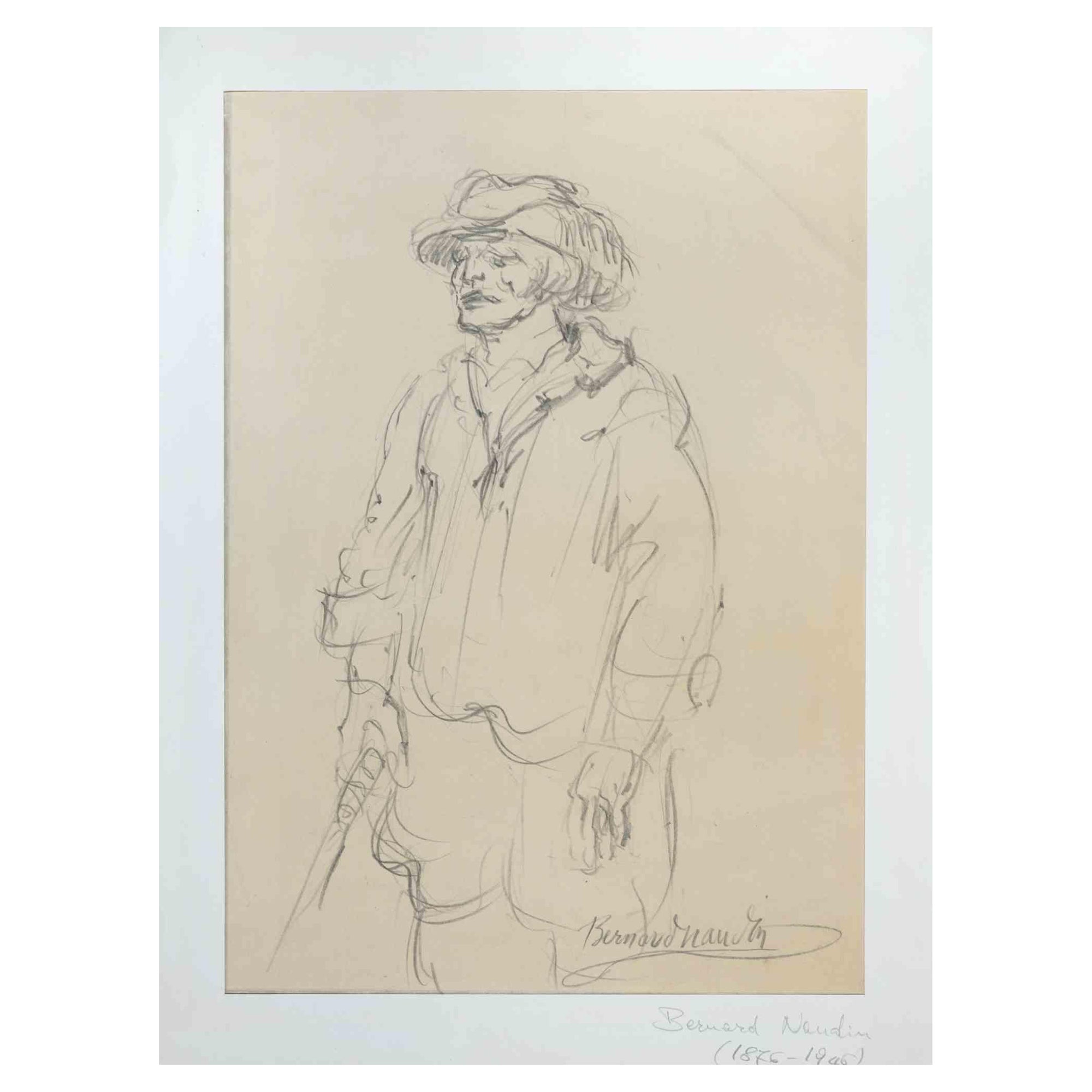 Hunter is an Original pencil drawing on paper realized by Bernard Naudin (1876-1946).

Hand-signed on the lower.

The artwork is in good condition on creamy-colored paper, included a white cardboard Passepartout.

Bernard Étienne Hubert Naudin (11