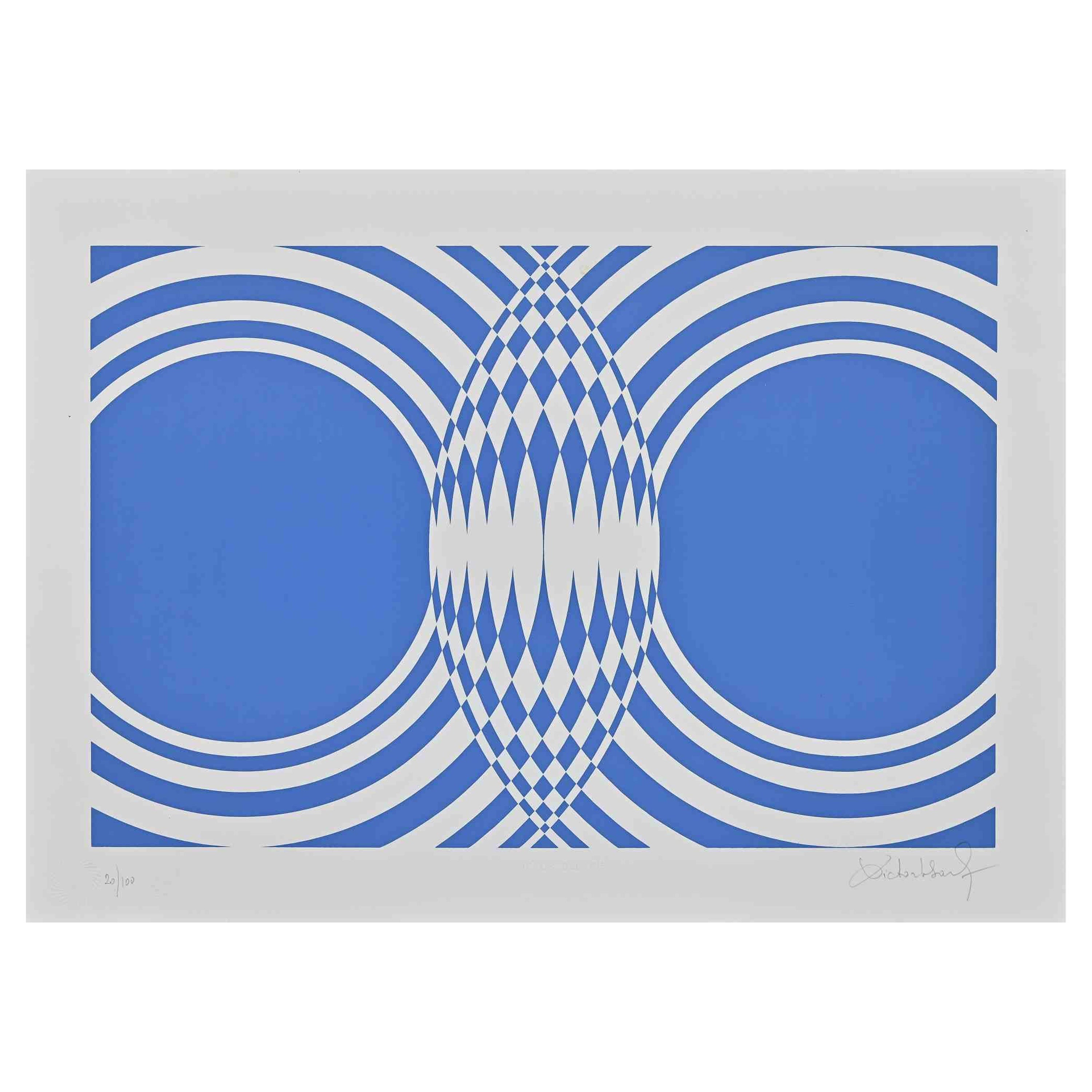 Blue Composition is an original contemporary artwork realized by Victor Debach in the 1970s.

Mixed colored screen print on paper.

Hand signed on the lower right margin.

Numbered on the lower left.

Edition of 20/100
