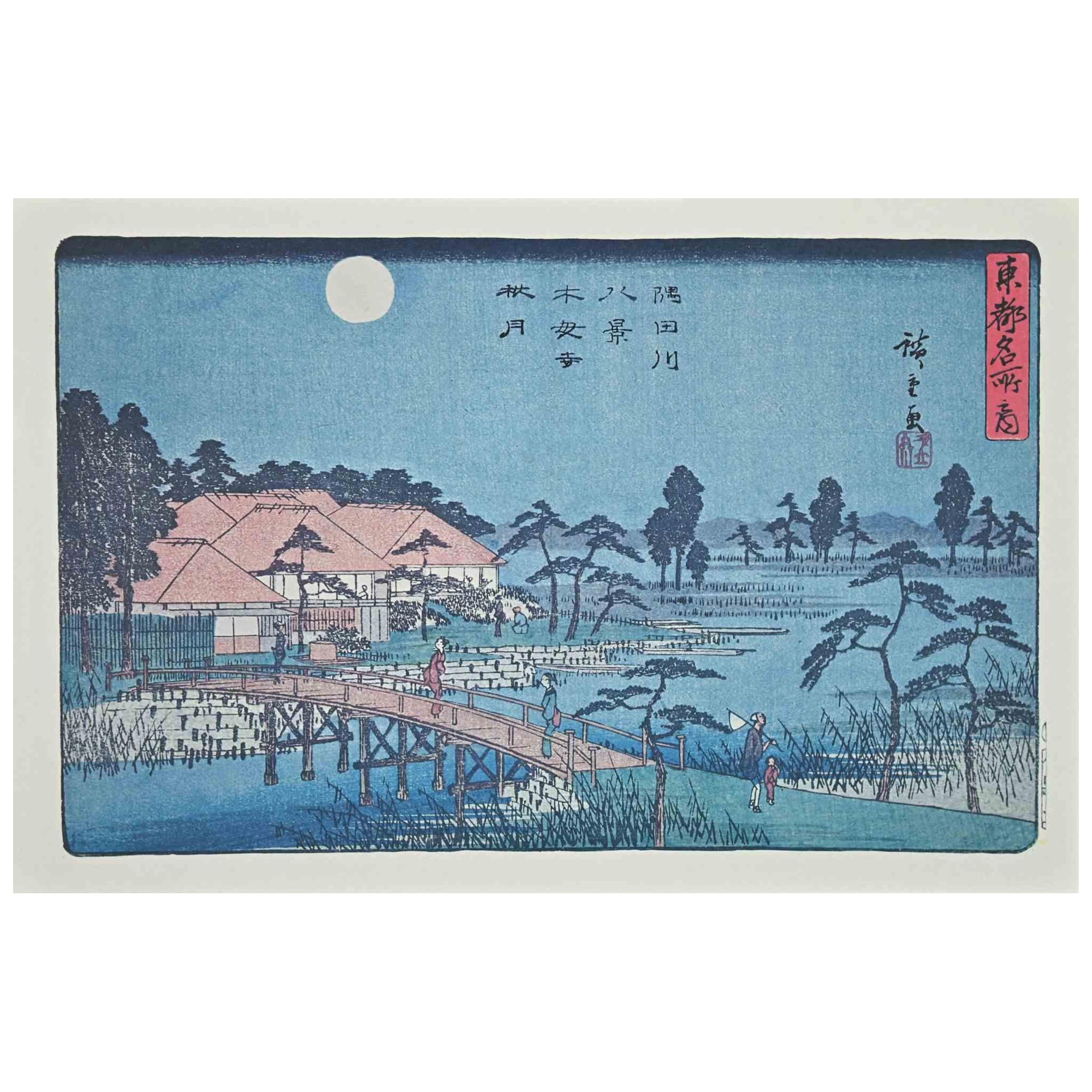 Utagawa Hiroshige Figurative Print - Eight Scenic Spots along Sumida River 