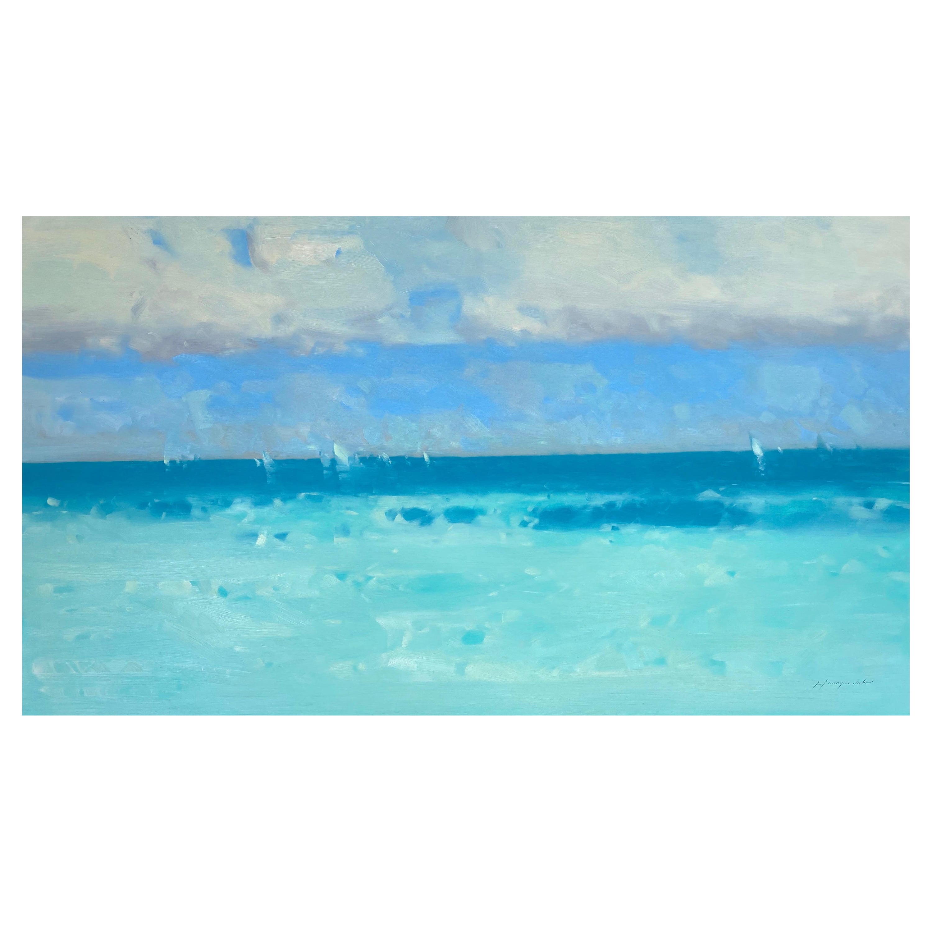 Vahe Yeremyan Landscape Painting - Caribbean Coast, Seascape, Impressionism, Original oil Painting, Ready to Hang