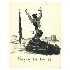 Gypsy Dance - Drawing by Salvador Vasquez del Rio - 1962