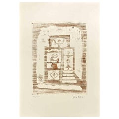 Vintage The House of Women -  Etching After Massimo Campigli - 1970s