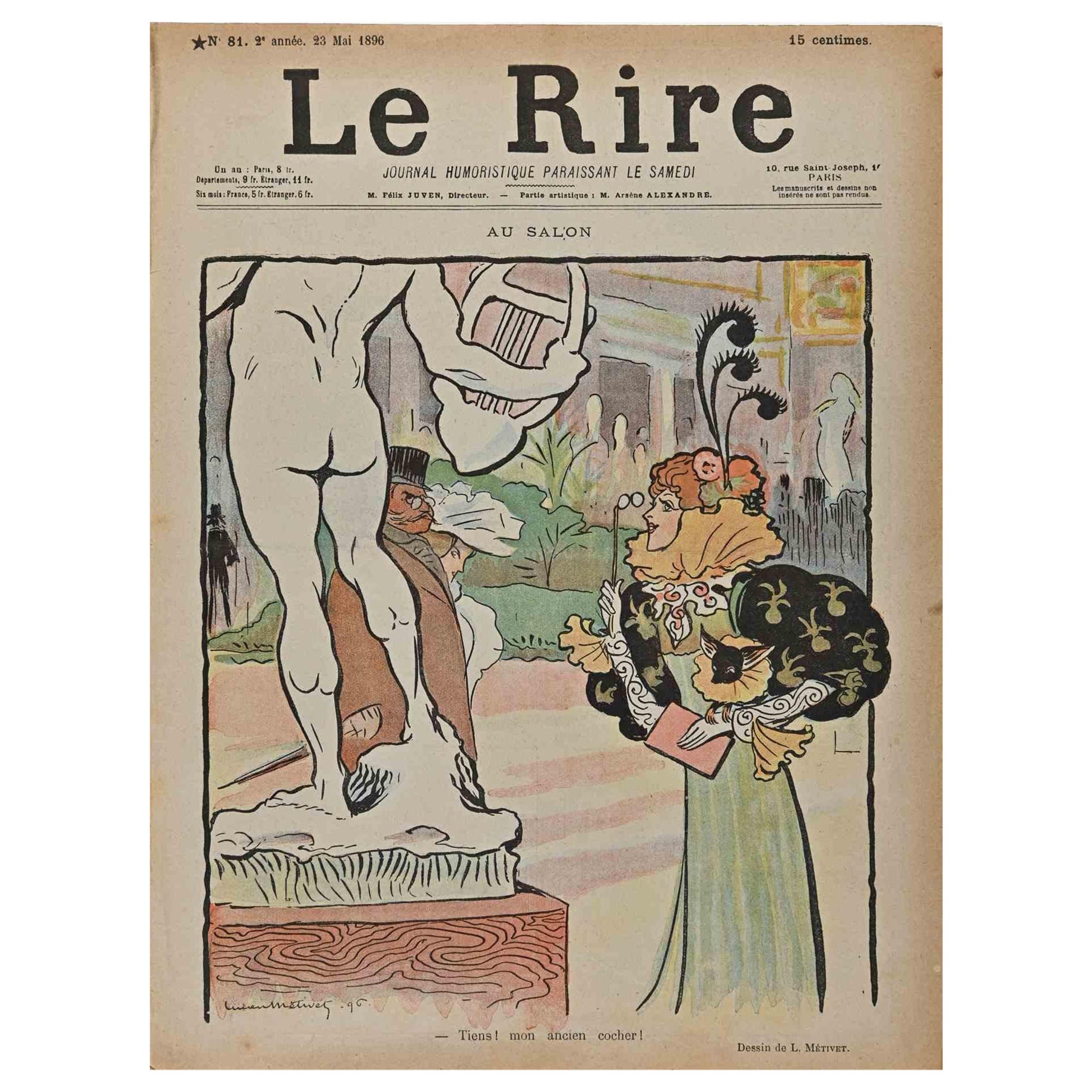 Lucien Métivet Figurative Print - Le Rire - Vintage Comic Magazine 