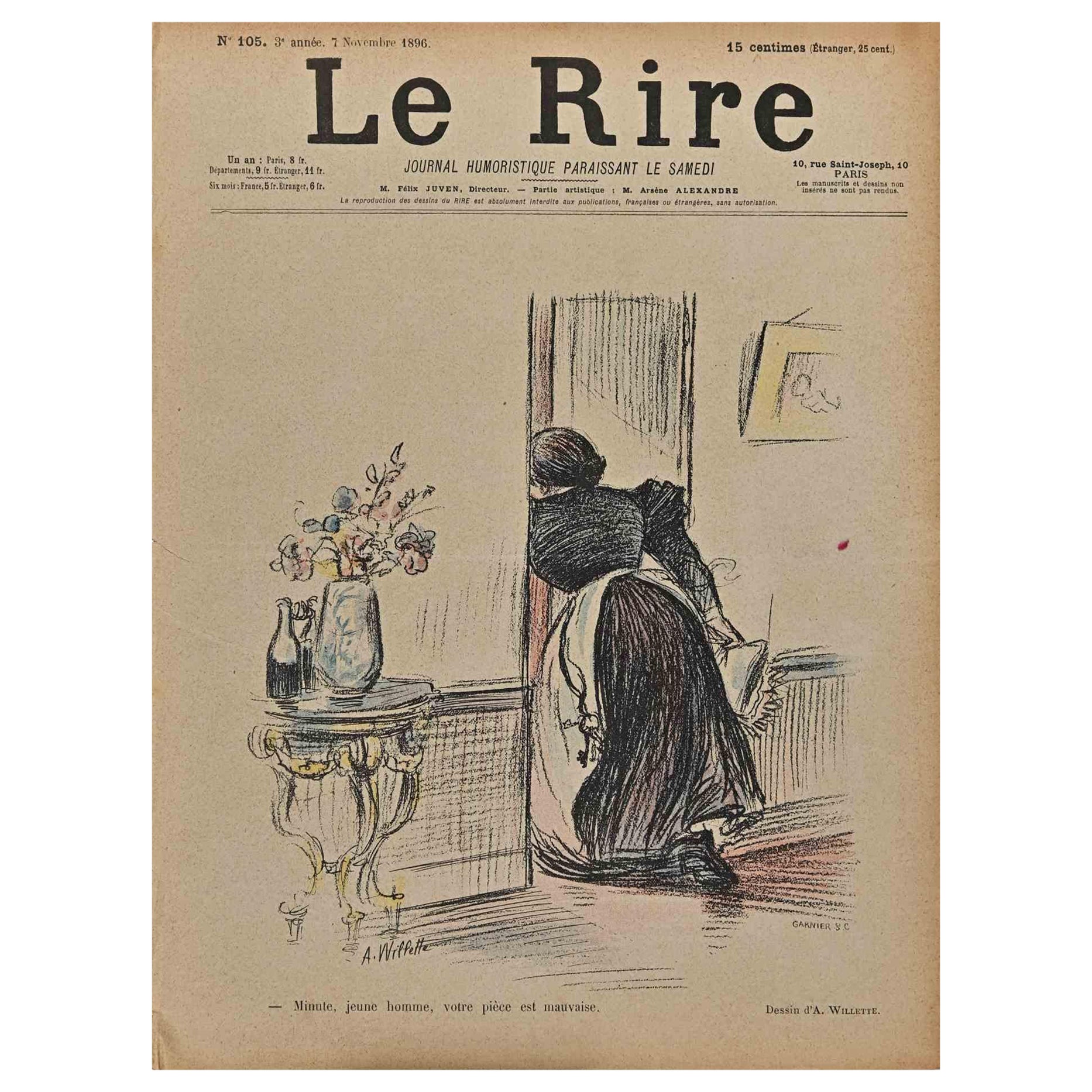 Figurative Print de Lucien Métivet  - Le Rire - Revista Vintage Comic