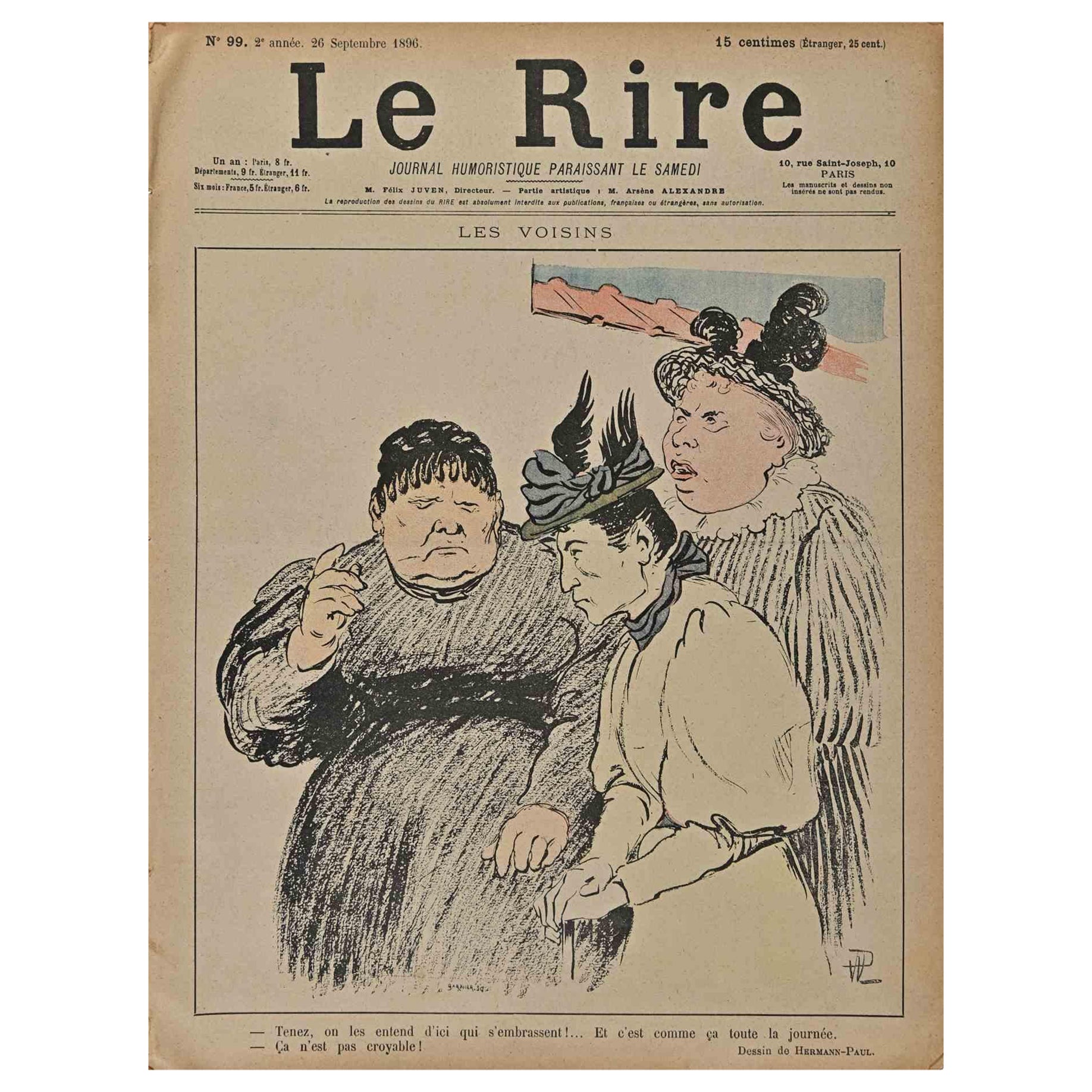 Figurative Print de Hermann Paul - Le Rire - Revista de historietas vintage - 1896