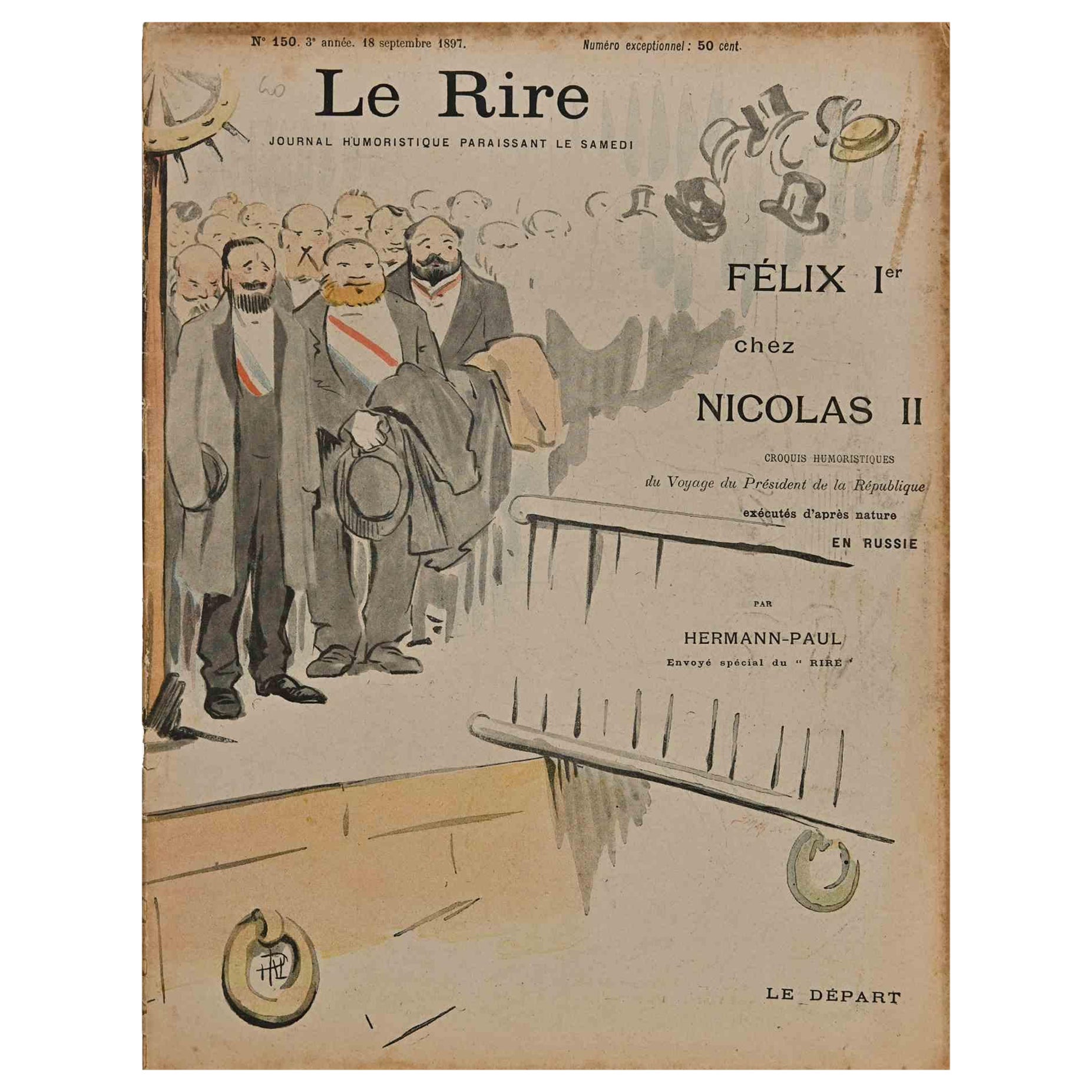 Figurative Print di Hermann Paul - Le Rire - Rivista a fumetti d'epoca - 1897