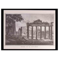 Roman Temples and Ruins - Original Offset After G. Engelmann - Late 20th Century