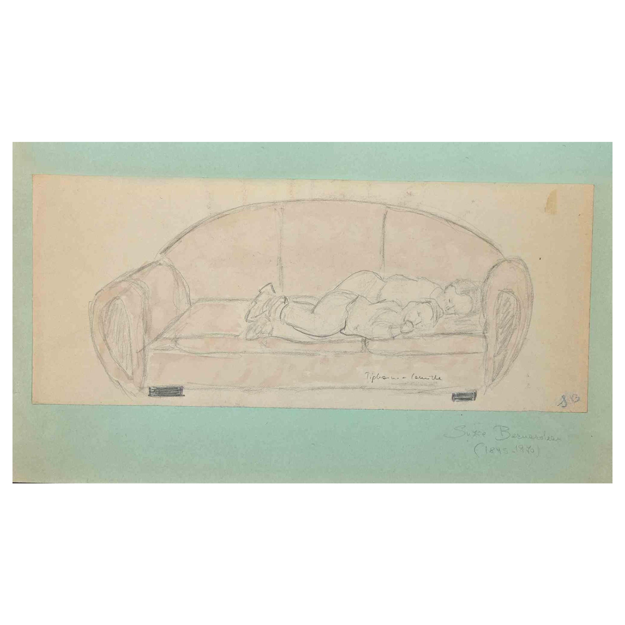 Dormire è un disegno originale a matita realizzato da Suzie Bernardeau a metà del XX secolo.

Buone condizioni.

Firmato a mano.

L'opera d'arte è rappresentata con tratti morbidi in una posizione ben bilanciata.