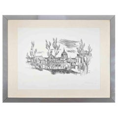 Roman Landscape - Original Etching by Mihu Vulcanescu - 1972