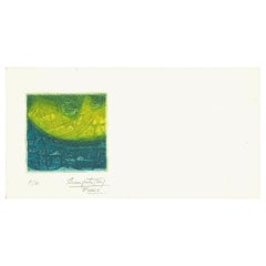 Abstrakte Komposition – Originallithographie von Nelia Licenziato – 1980