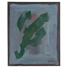 Composition in green - Original Acrylic oil painting by Danilo Bergamo -  1962