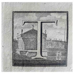 Antiquities of Herculaneum -  Letter T - Etching  - 18th Century