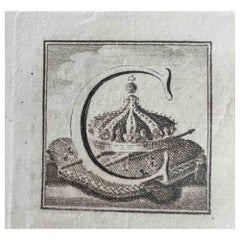Le antichità di Ercolano -  Lettera C - Acquaforte  - 18° secolo