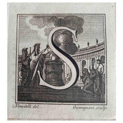 Antiquitäten von Herculaneum -  Buchstabe S - Radierung  - 18. Jahrhundert